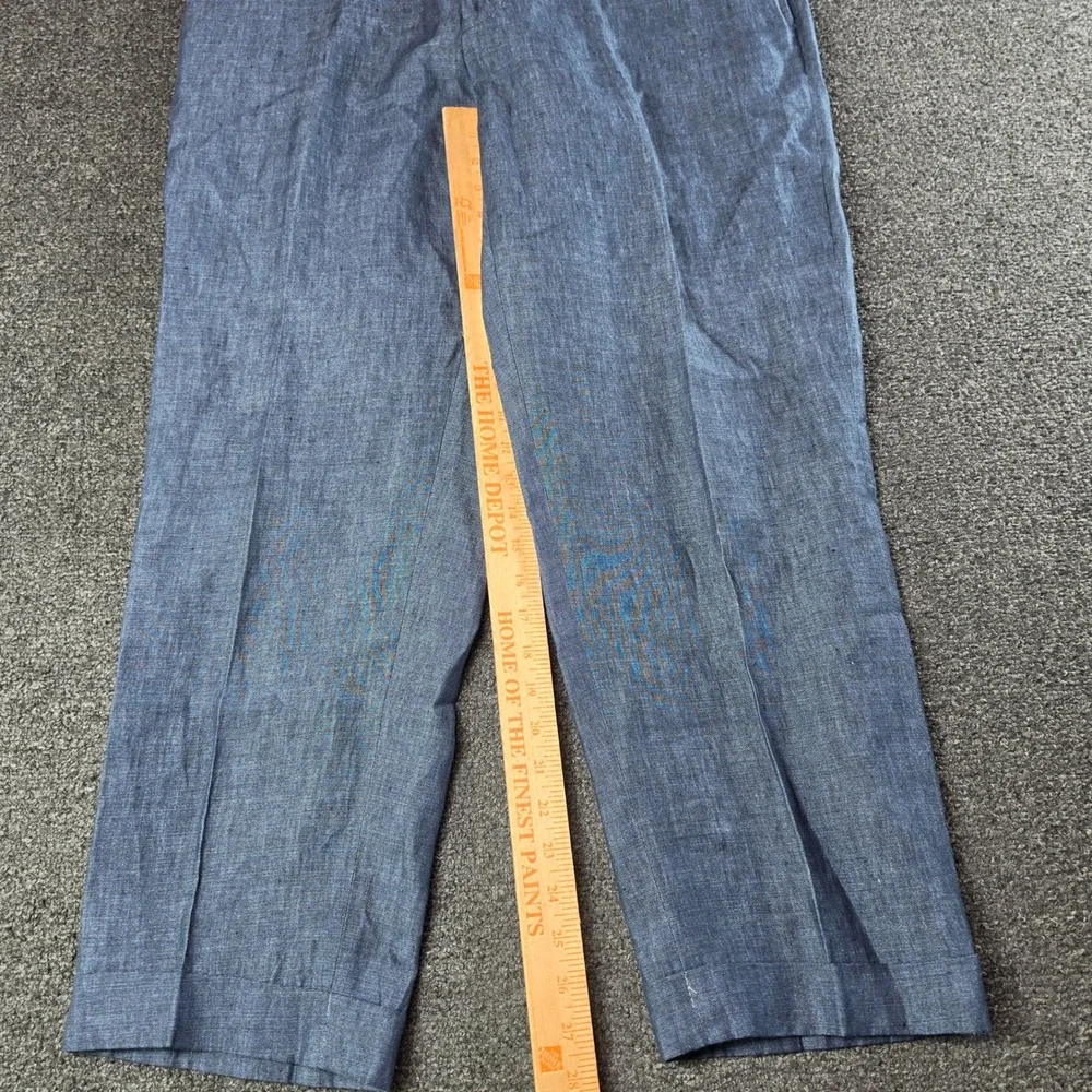 Joseph Abboud Heritage Dress Pants Blue Mens 38x28 Angelico Linen Trousers Work